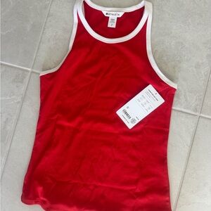Athleta Scarlet and White Tank